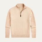 Men’s Ribbed Quarter Zip Jumper Old Money Knit
