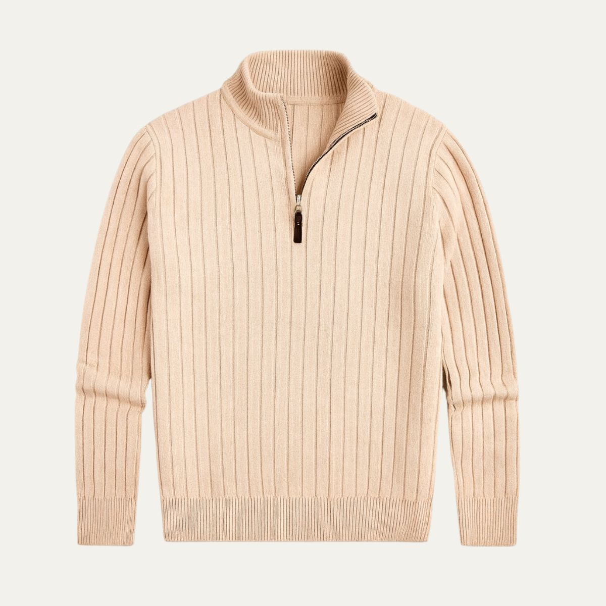 Men’s Ribbed Quarter Zip Jumper Old Money Knit
