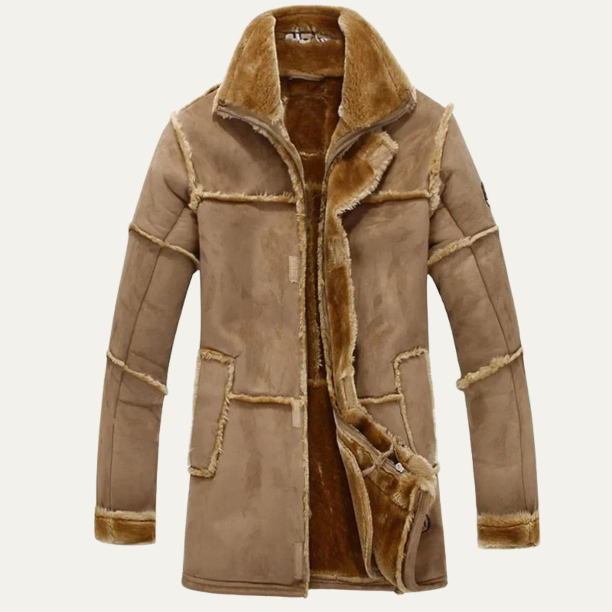 The Castelrotto Shearling Lined Suede Men’s Leather Jacket