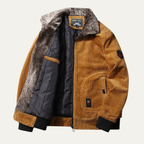 The Manarola Corduroy Thermal Men’s Jacket with Fur Collar