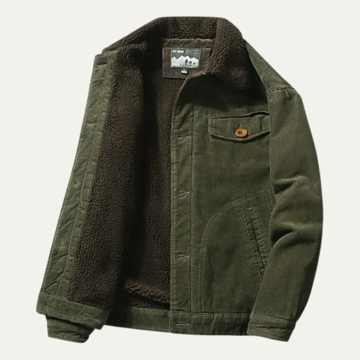 Men’s Corduroy Sherpa Lined Jacket Warm Winter Coat