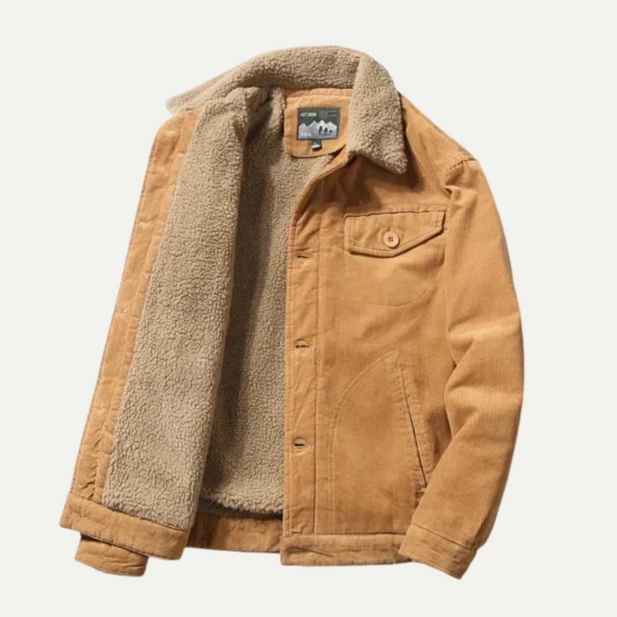 Men’s Corduroy Sherpa Lined Jacket Warm Winter Coat