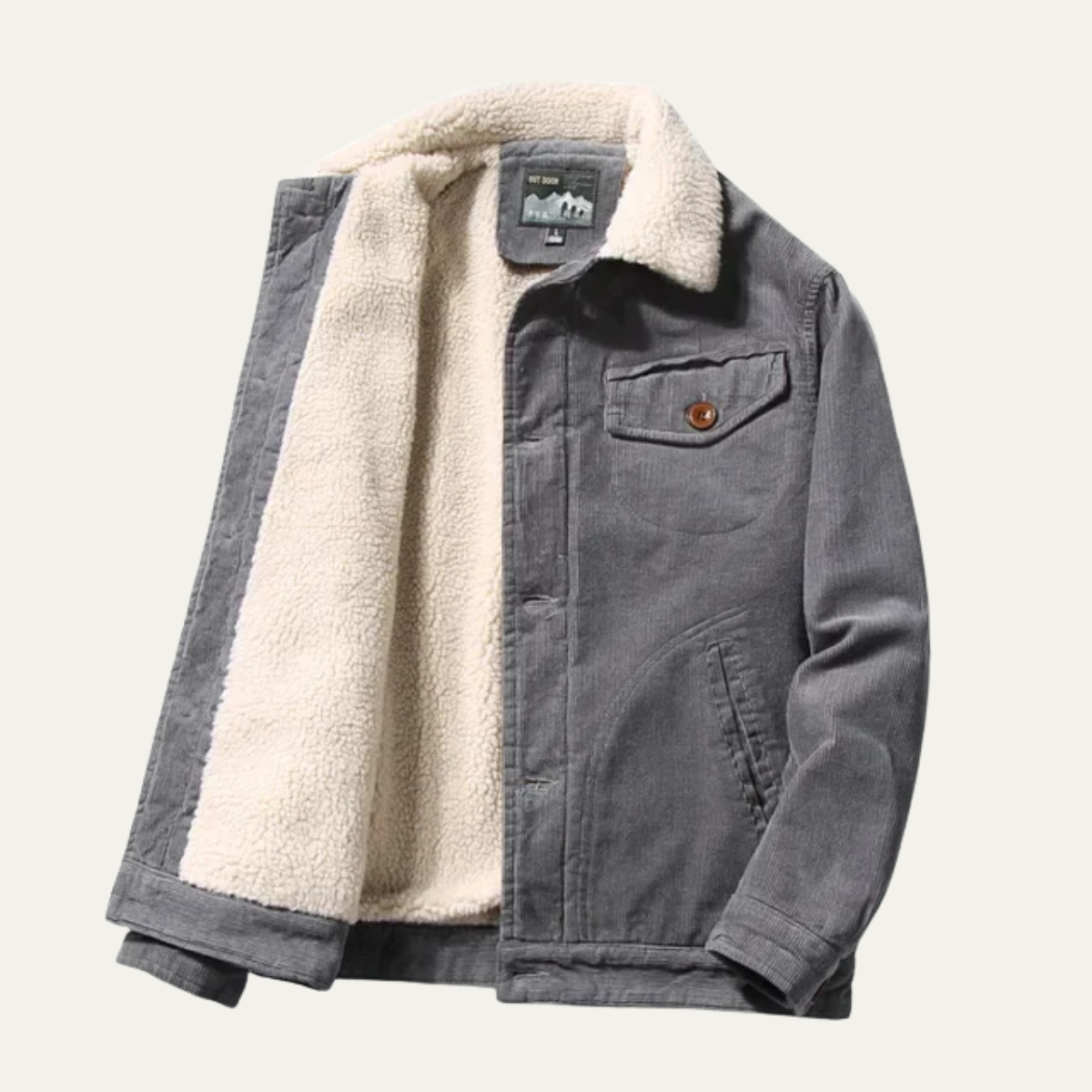 Men’s Corduroy Sherpa Lined Jacket Warm Winter Coat