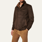 The Alnwick Retro Style Zip Up Suede Men’s Bomber Jacket