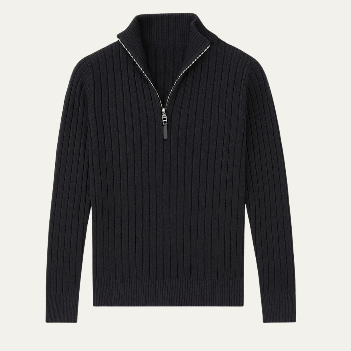 Men’s Ribbed Quarter Zip Jumper Old Money Knit