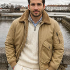 Men’s Sherpa Lined Bomber Jacket Winter Warm Fleece Collar Coat