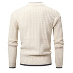 Men’s Wool Blend Textured Knit Crew Neck Jumper Winter Sweater