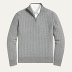 Men’s Cable Knit Quarter Zip Jumper Old Money Winter Sweater