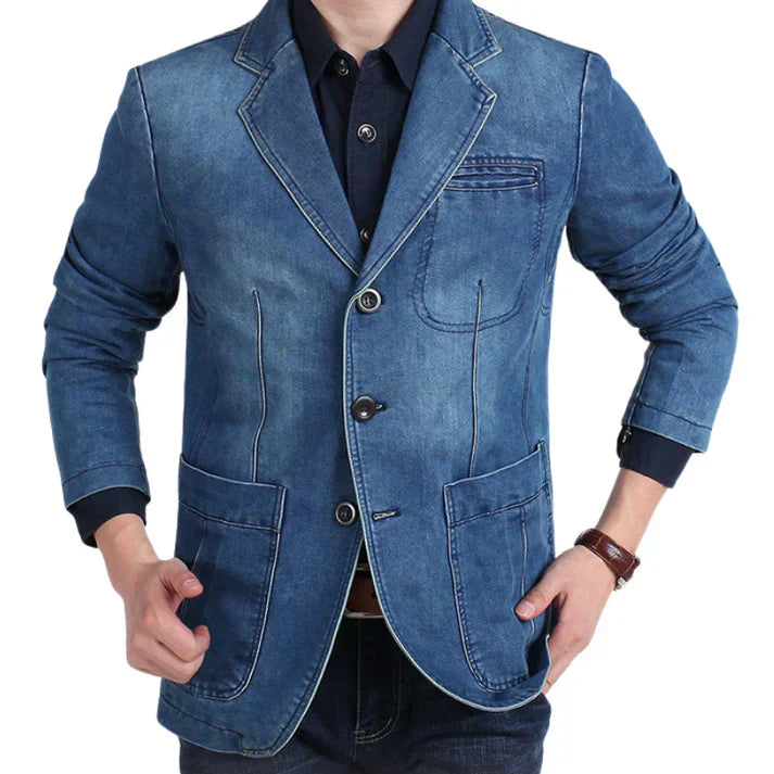 Victor | Men’s Trendy Formal Casual Denim Blazer