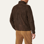 The Alnwick Retro Style Zip Up Suede Men’s Bomber Jacket