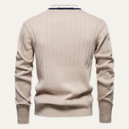 The Montecatini Men’s Slim Fit V Neck Cotton Knit Cardigan