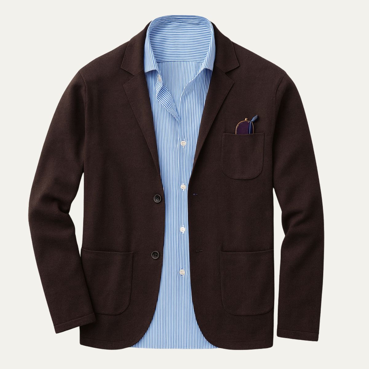 Men’s Smart Blazer with Shirt Set Casual Tailored Outfit