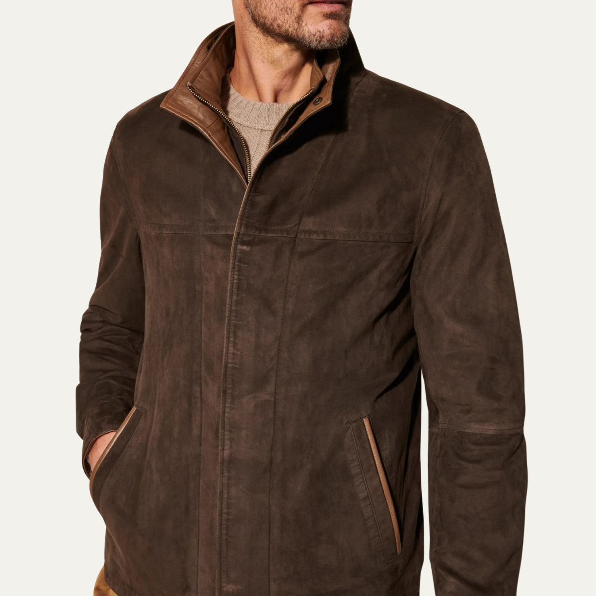 The Alnwick Retro Style Zip Up Suede Men’s Bomber Jacket