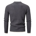 Men’s Wool Blend Textured Knit Crew Neck Jumper Winter Sweater