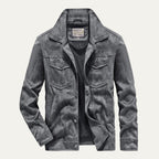 Men’s Suede Look Jacket Button Up Casual Lightweight Coat