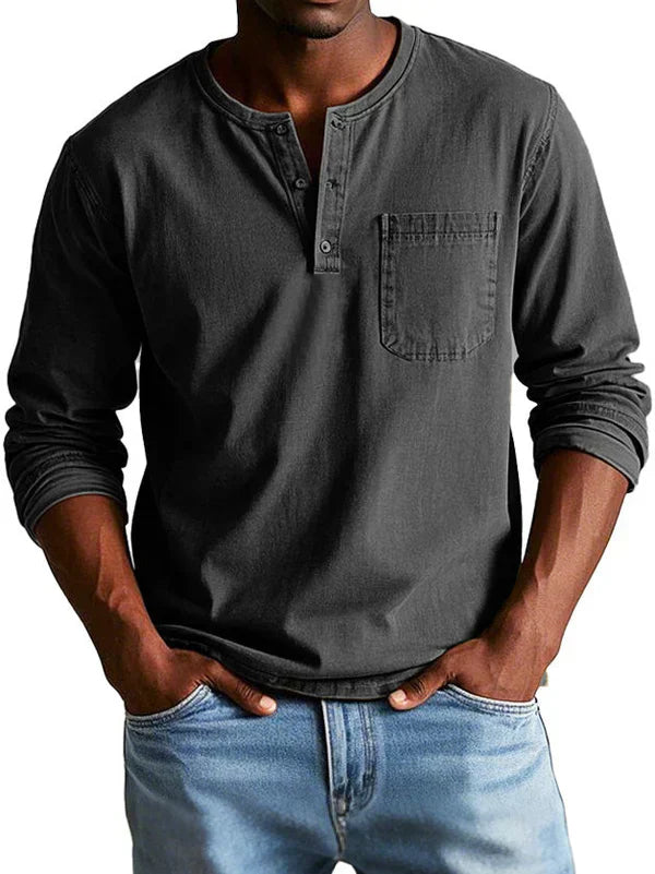 Larry | Men’s Long Sleeve Casual Button Collar Shirt