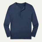 Men’s Long Sleeve Base Layer Shirt Classic Cotton Henley Design
