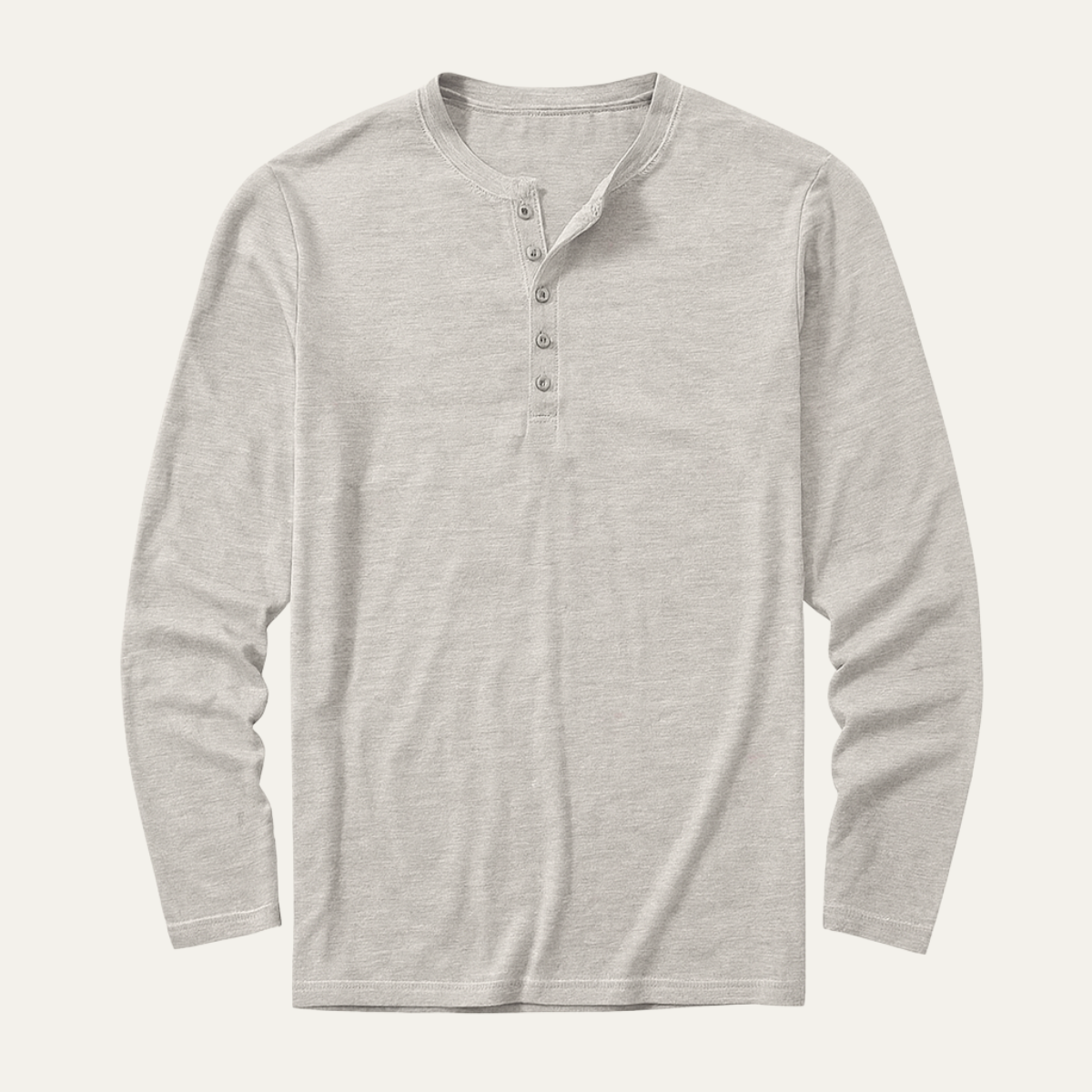 Men’s Long Sleeve Base Layer Shirt Classic Cotton Henley Design