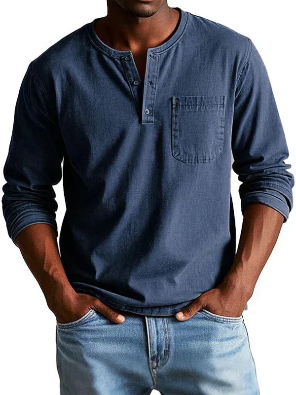 Larry | Men’s Long Sleeve Casual Button Collar Shirt