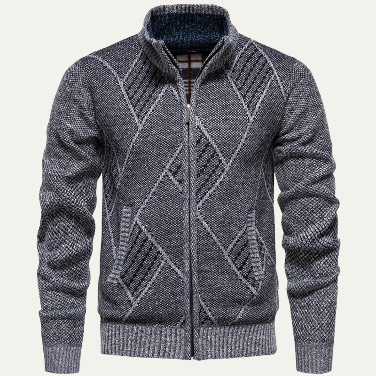 The Angera Casual Winter Knit Zip Up Men’s Jacket