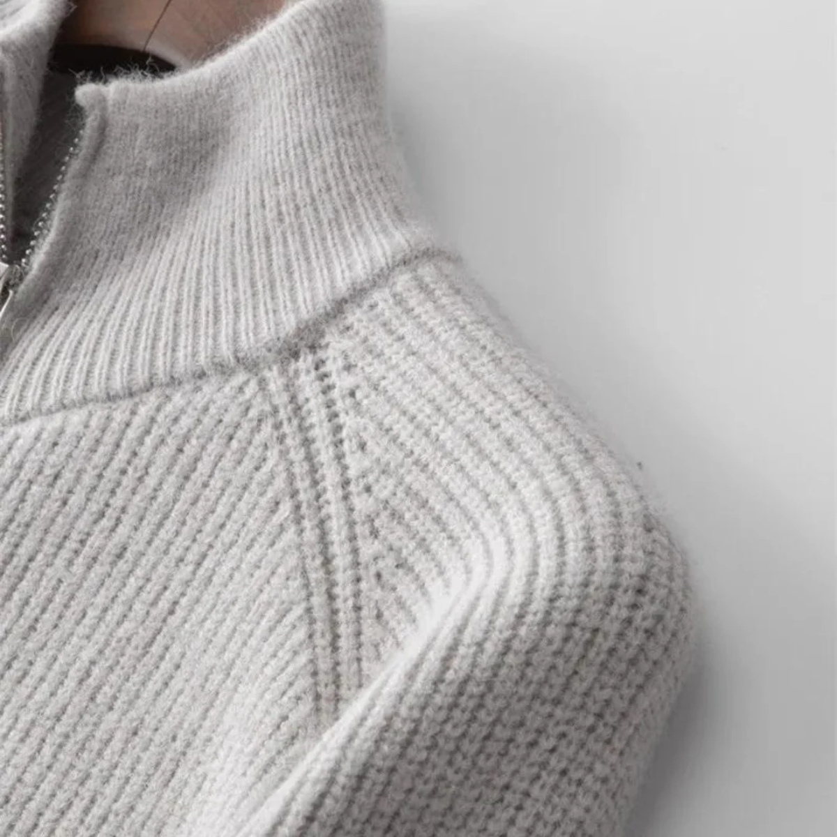 Men’s Full Zip Merino Wool Cardigan Warm Winter Knit Sweater