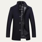 The Aldeburgh Men's Wool Coat with Blend Button Up and Warm Lining