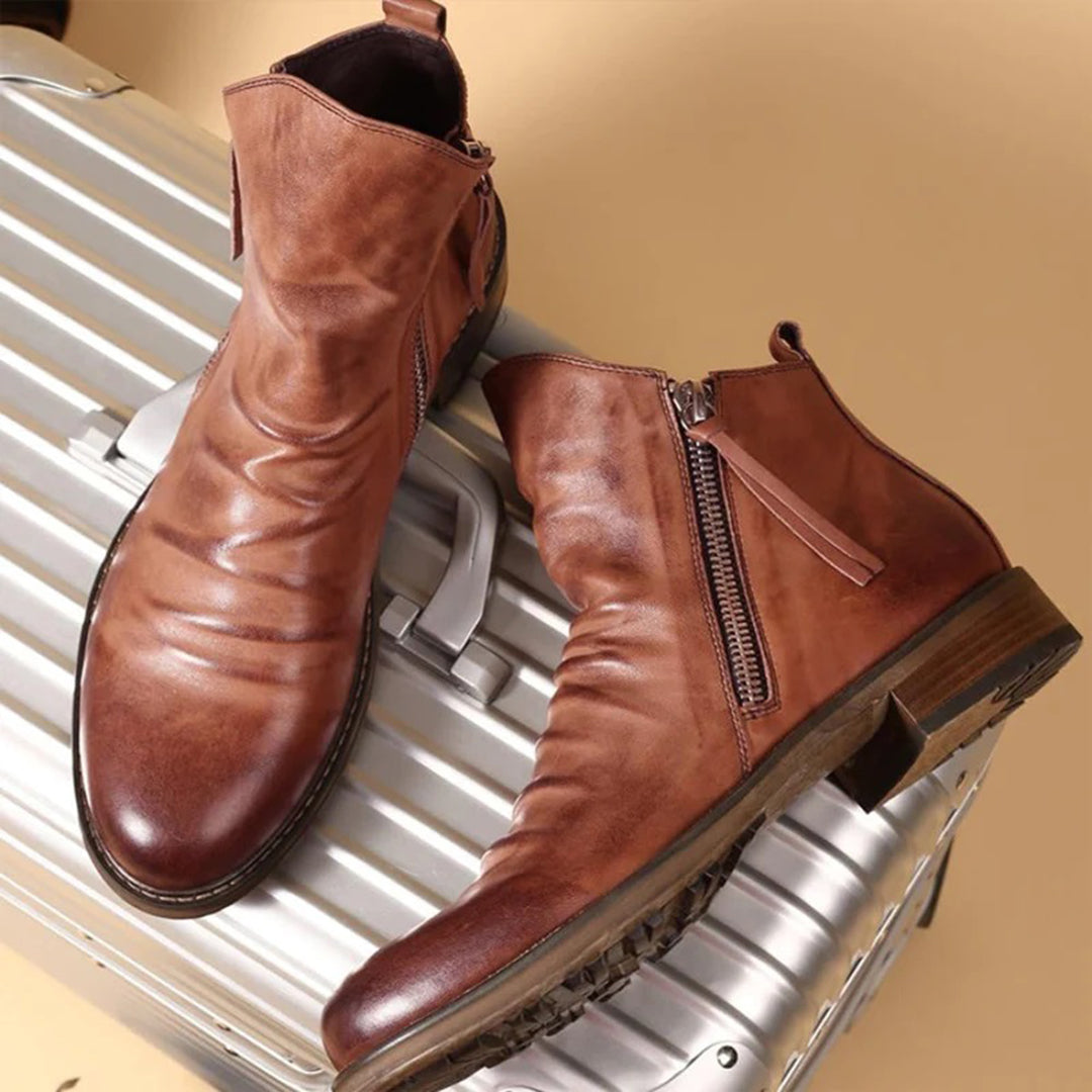 Luca | Men’s Leather Zip Ankle Boots