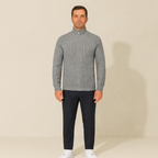 Men’s Merino Wool Zip Cardigan Warm Knitted Jumper