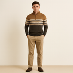 The Chatsworth Men's Quarter Zip Cotton Jumper – Fair Isle Knit