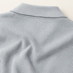 Men’s Light Grey Knitted Polo Jumper Open Collar Sweater