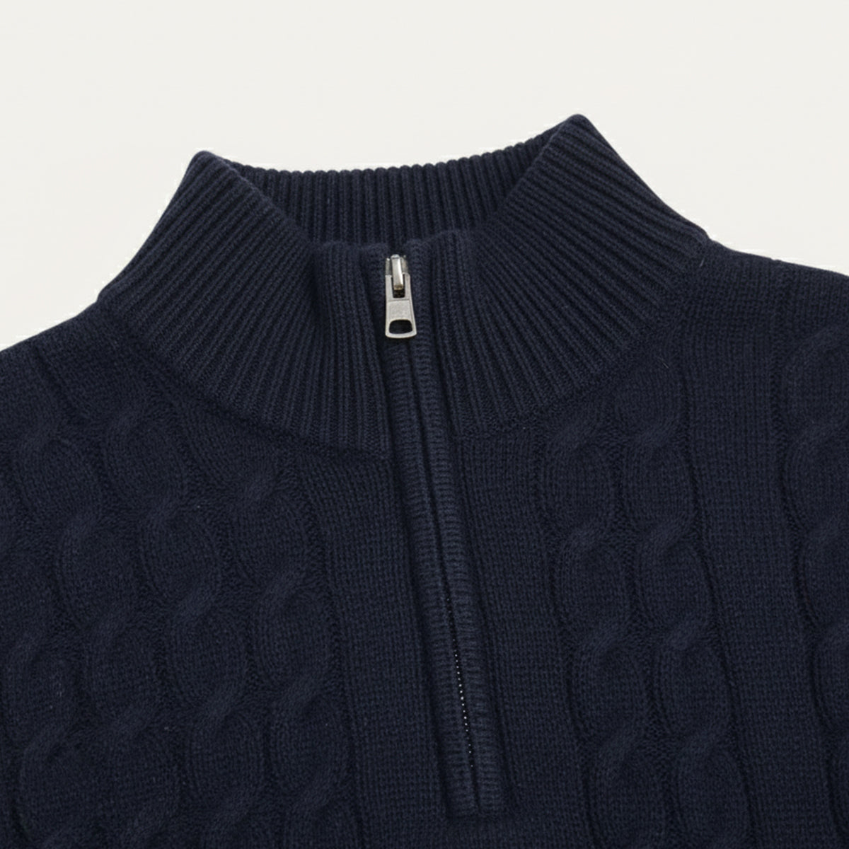 Men’s Cable Knit Quarter Zip Jumper Old Money Winter Sweater