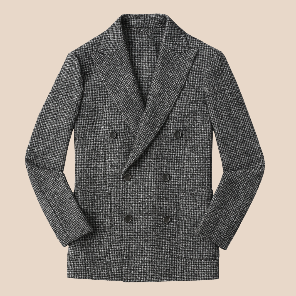 Men’s Elegant Double Breasted Blazer Classic Winter Tailored Jacket