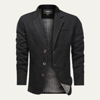 The Saturnia Black Light Weight Cotton Blazer Men's Jacket