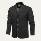 The Saturnia Black Light Weight Cotton Blazer Men's Jacket