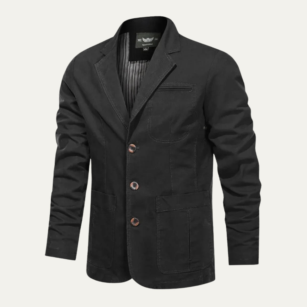 The Saturnia Black Light Weight Cotton Blazer Men's Jacket