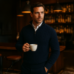 Men’s Cable Knit Quarter Zip Jumper Old Money Winter Sweater