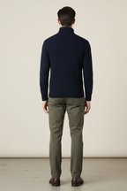 Men’s Textured Knit Half Zip Jumper Smart Casual Winter Layer