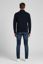 Men’s Half Zip Ribbed Jumper Winter Knitted Mock Neck Pullover