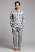 Men’s Cotton Blend Long Sleeve Sleepwear Set