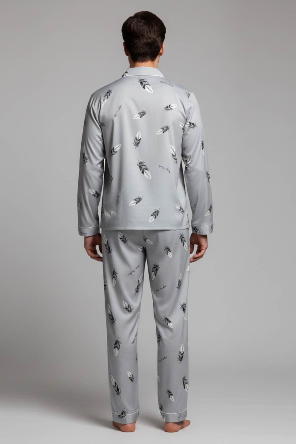 Men’s Cotton Blend Long Sleeve Sleepwear Set