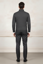 Men's Winter Knitted Zip Up Cardigan Smart Full Zip Jumper