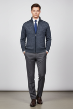Men's Winter Knitted Zip Up Cardigan Smart Full Zip Jumper