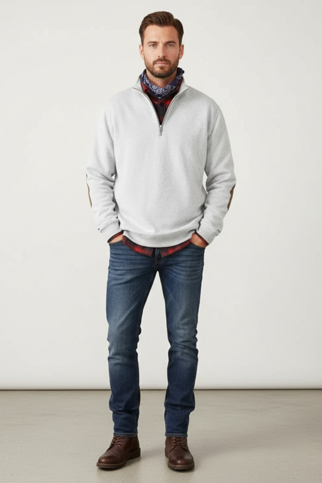 Men's Winter Fleece Half Zip Jumper Warm Pullover