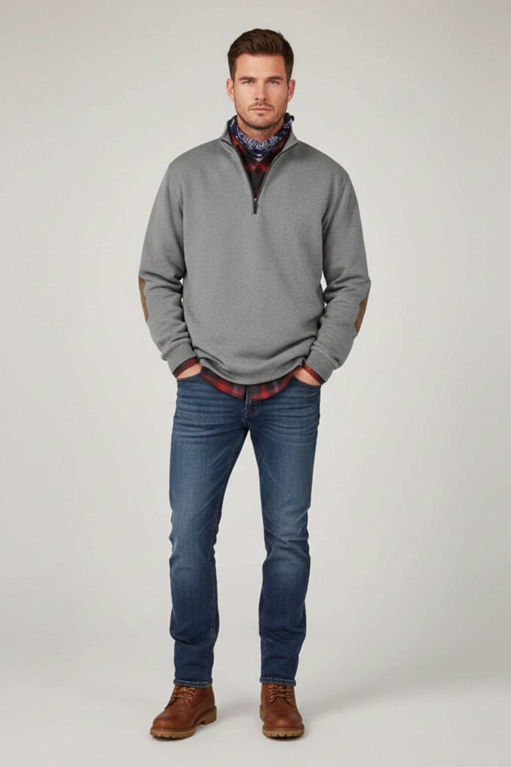Men's Winter Fleece Half Zip Jumper Warm Pullover