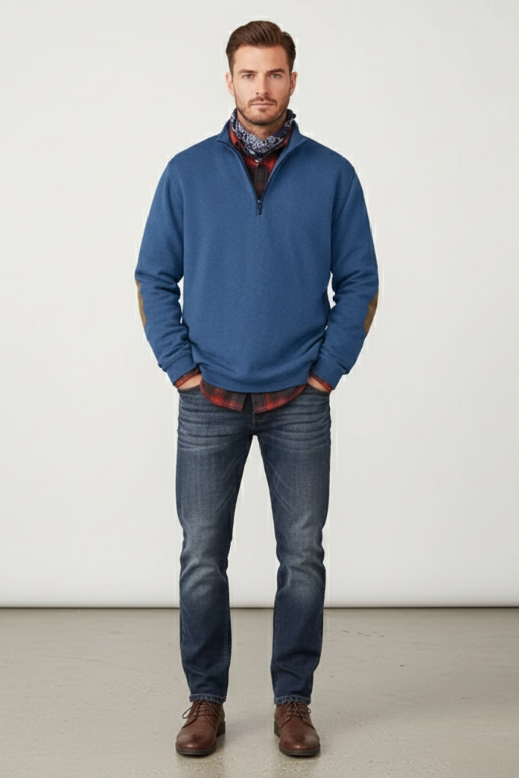 Men's Winter Fleece Half Zip Jumper Warm Pullover