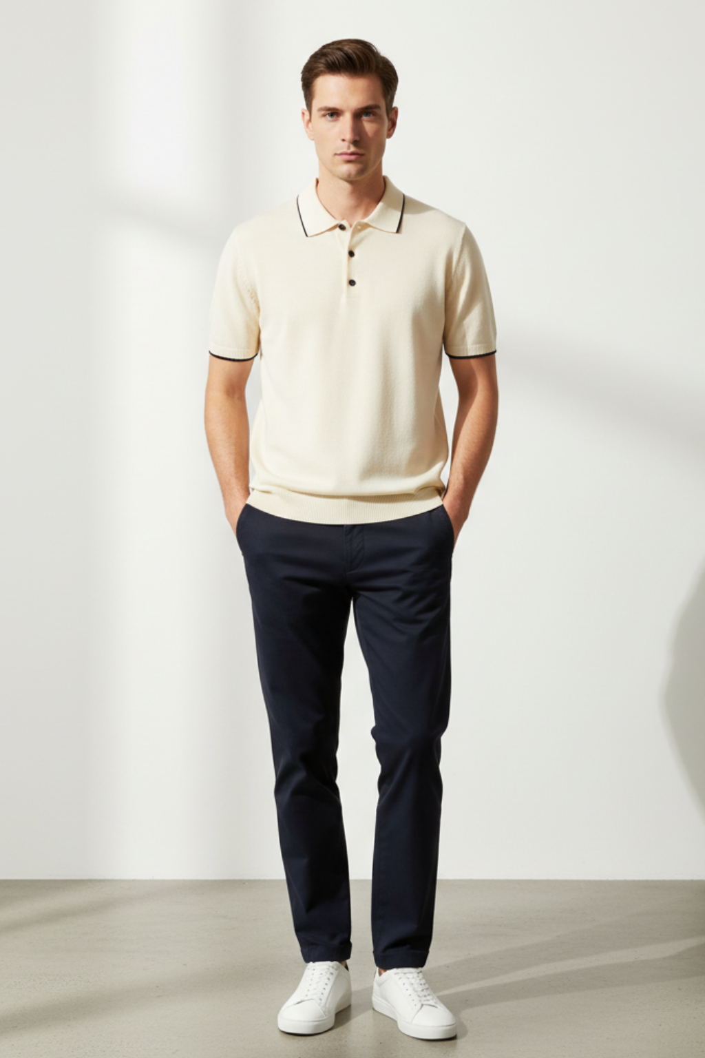 Men’s Knitted Short Sleeve Polo Shirt