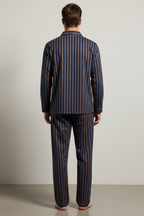 Men’s Striped Pyjama Set Long Sleeve Button Up Sleepwear Loungewear