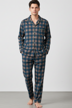 Men’s Striped Pyjama Set Long Sleeve Button Up Sleepwear Loungewear