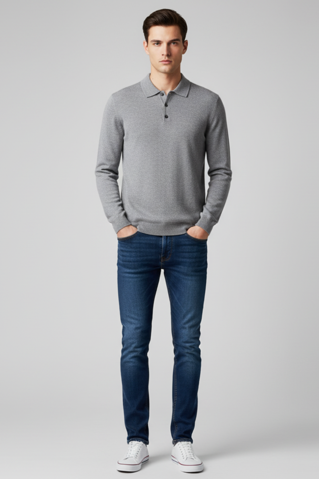 Men’s Long Sleeve Polo Sweater
