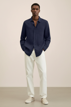 Men’s Loose Fit Linen Button-Down Shirt